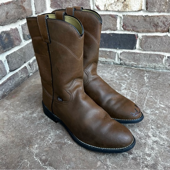Justin Basic Roper Brown Boots Mens 